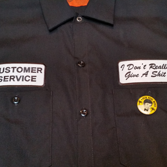 Funny Customer Service Blk Shirt Dickies - S - Picture 2 of 3